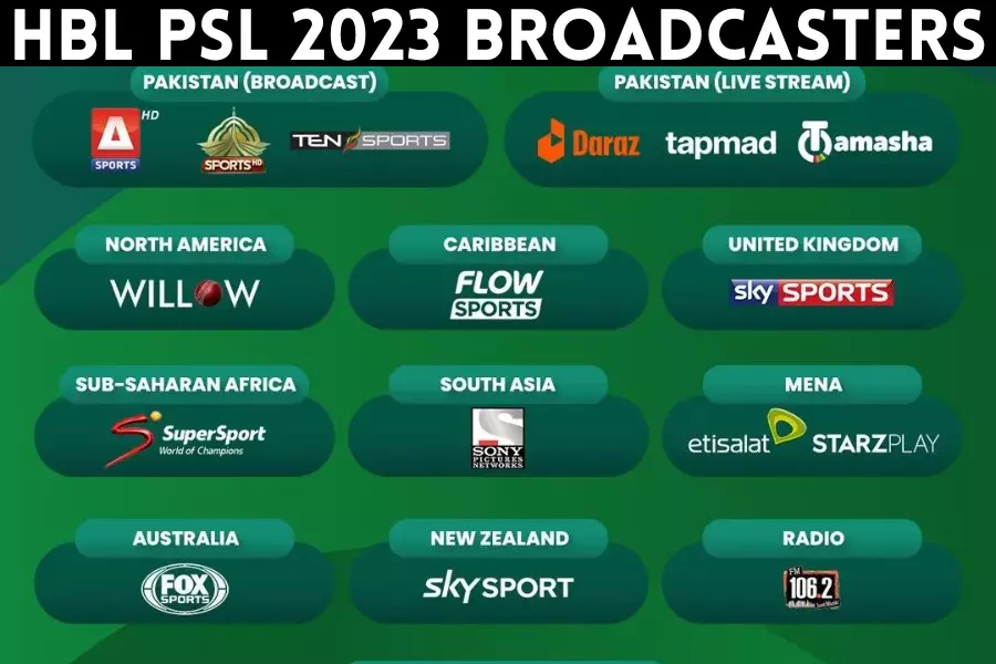 HBL PSL 2023 broadcasters