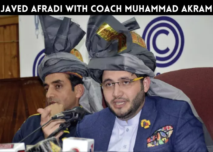 Javed Afradi with coach Muhammad Akram