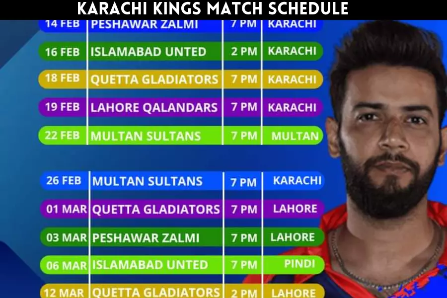 Karachi Kings Match Schedule