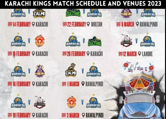 Karachi Kings Schedule and venues for 2023