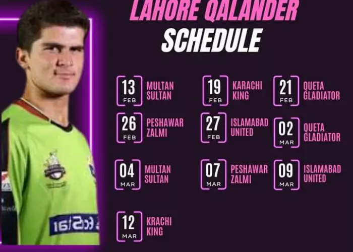 Lahore Qalandars complete schedule