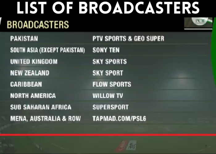 List of broadcasters