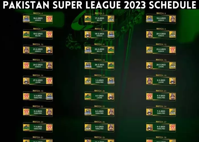 Pakistan super league 2023 schedule