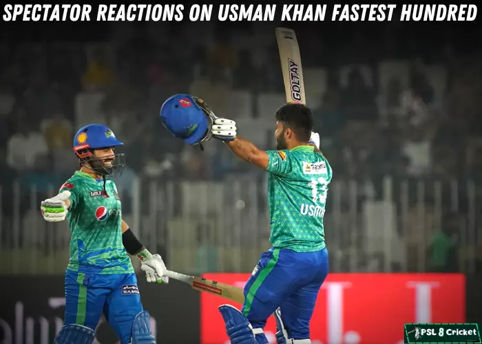 Spectator Reactions on Usman Khan Fastest Hundred