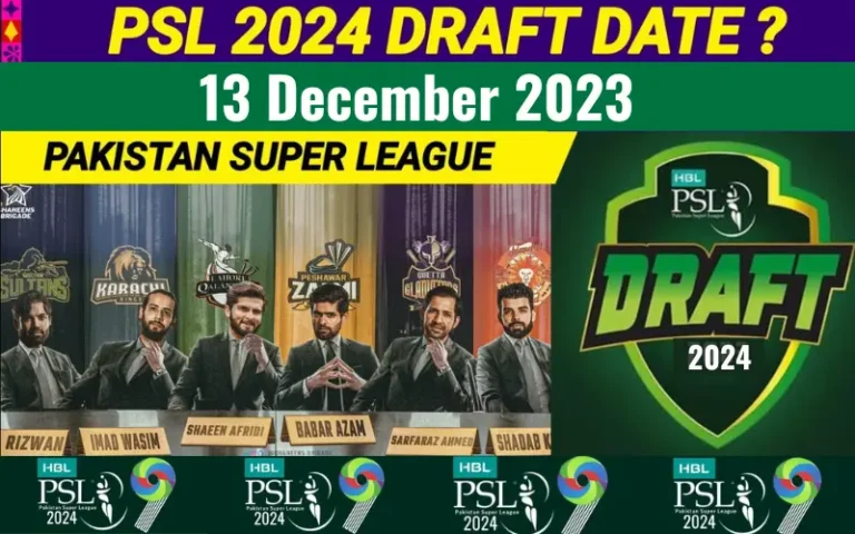 PSL 9 Draft Date Announced by PCB [Pakistan Super League]
