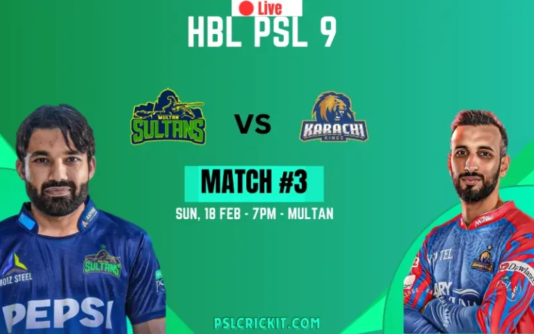 MS Vs KK Live PSL 9 Match #3 [Multan vs Karachi]