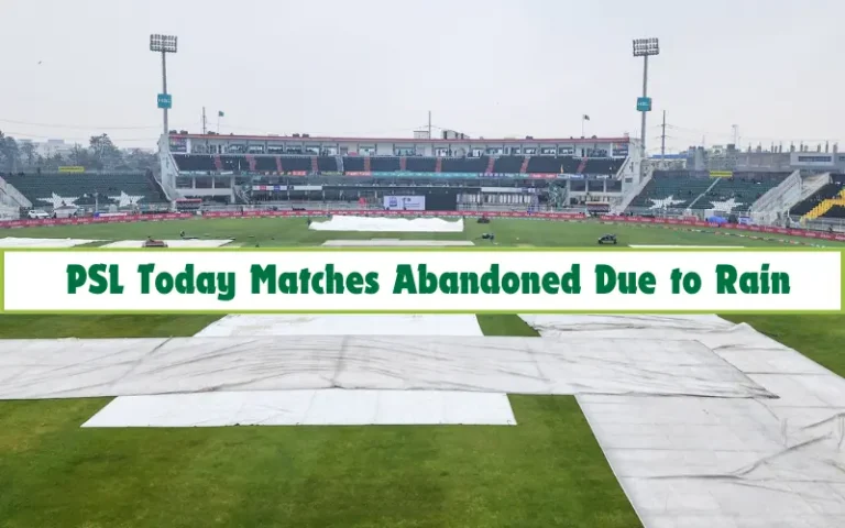 PSL Today Matches abandoned Due to Rain at Rawalpindi Stadium